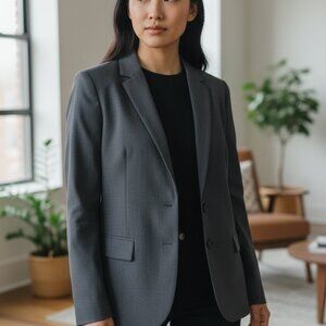 Calvin Klein Women's Gray Stretch Blazer Jacket Size 8